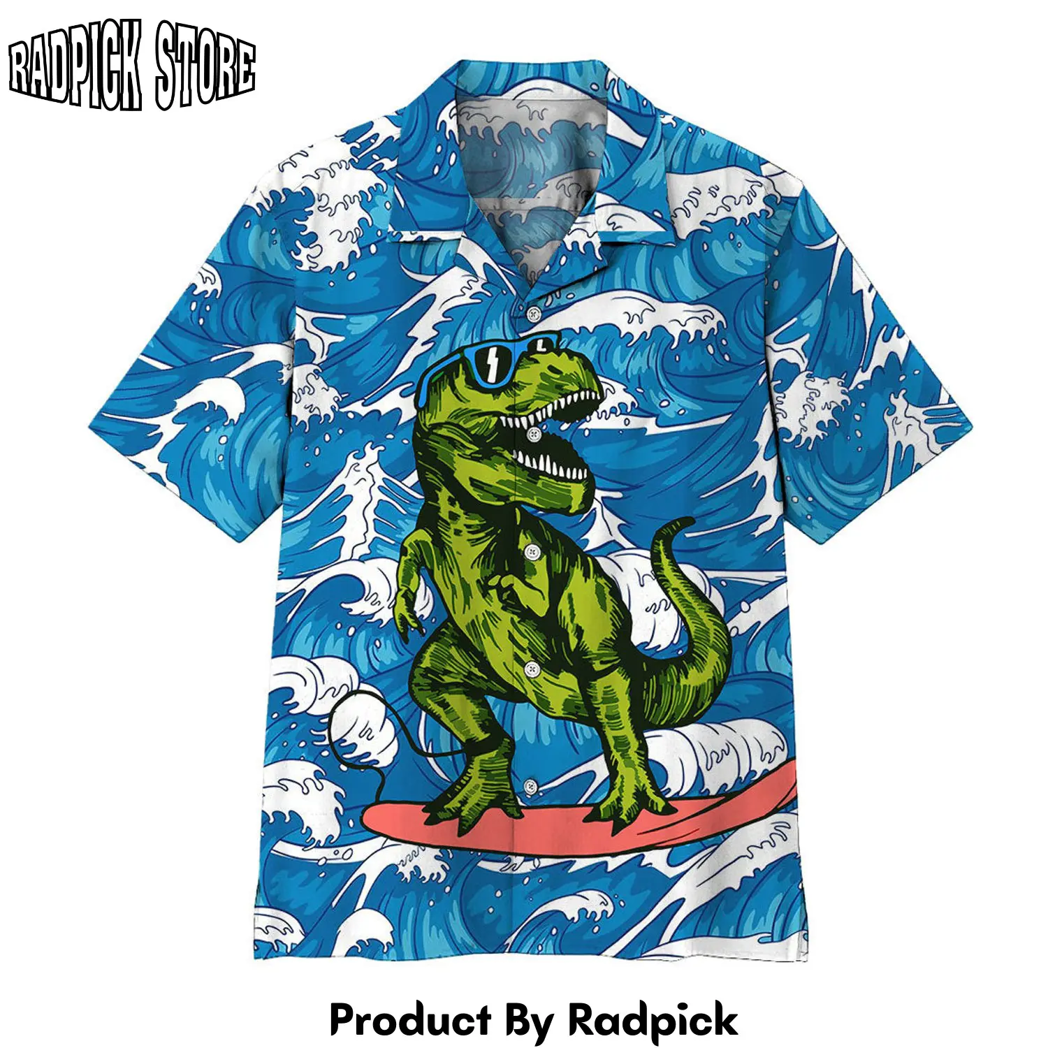 Radpick t rex surfing hawaii shirt rp2922